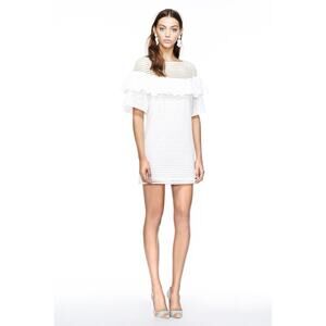 J.Crew Collection Ruffled Broderie Anglaise Cotton Minidress 2 XS Tic Ruffles